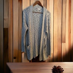 NWOT Pink Rose Vintage  Light Gray Long Cardigan Sweater With Pockets